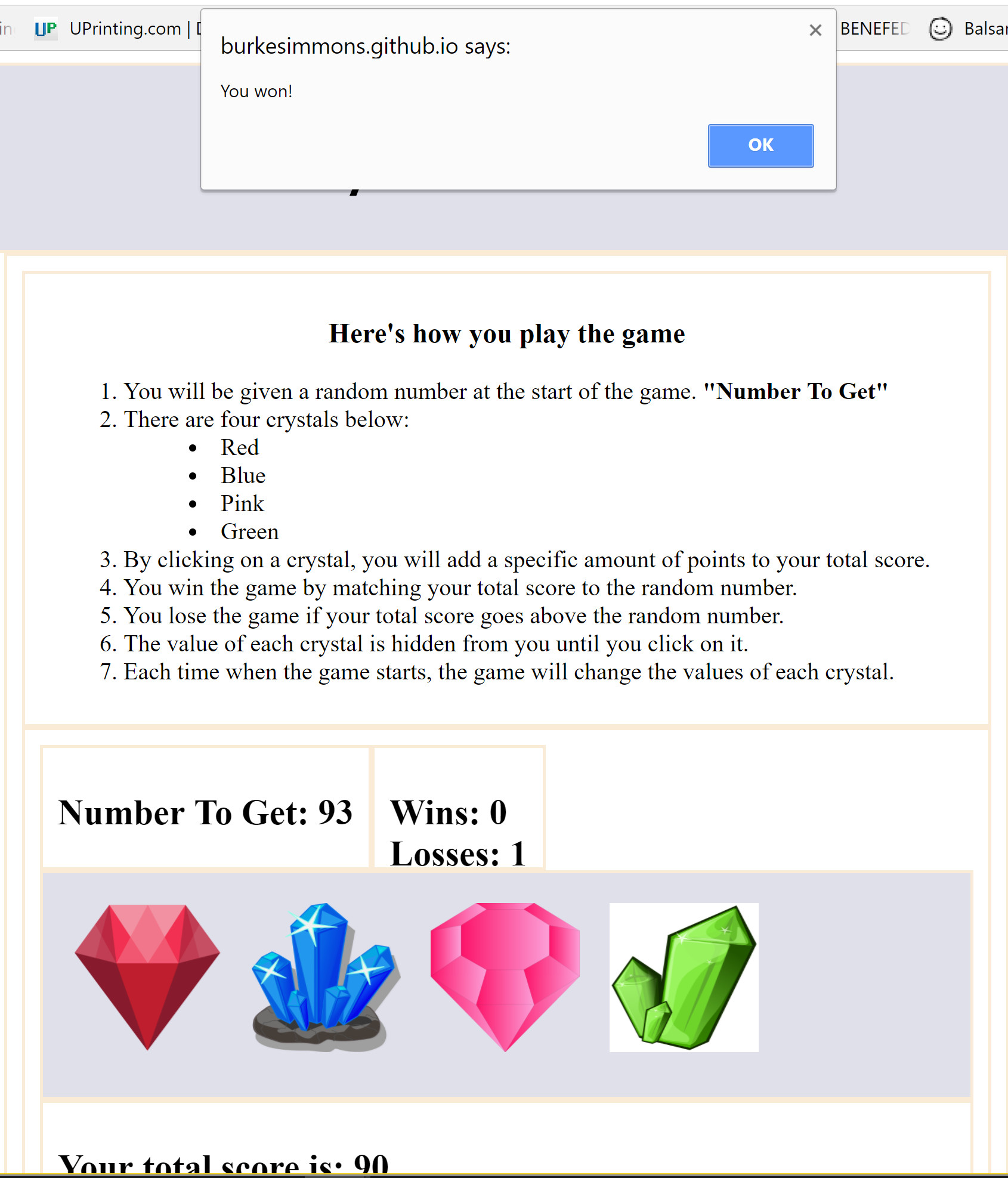 Crystal Collector Game